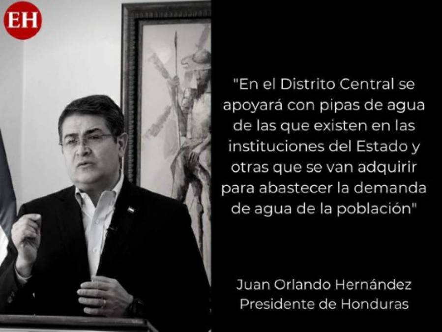 Las frases de JOH a raíz de la emergencia por sequía en Honduras