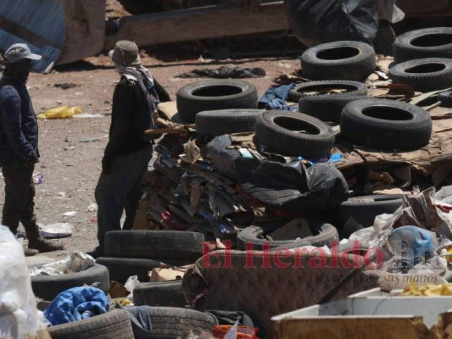 FOTOS: Así es un día de trabajo de los pepenadores en el crematorio de la capital de Honduras