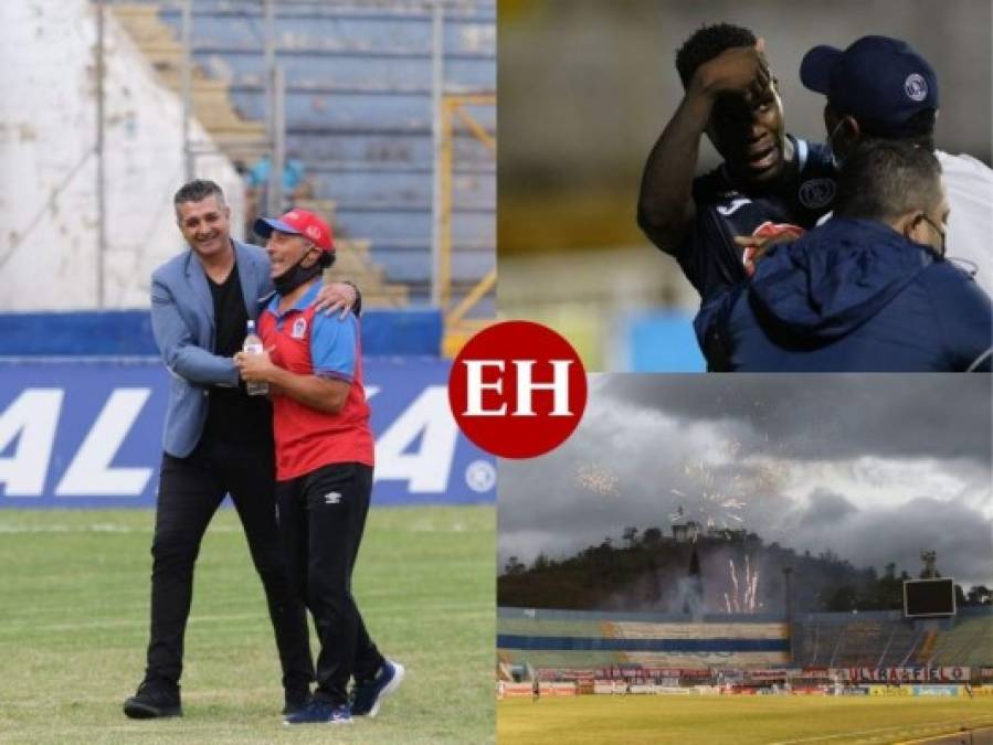 El abrazo entre Troglio y Vázquez y la bronca de Rubilio: las imágenes que dejó el Olimpia-Motagua