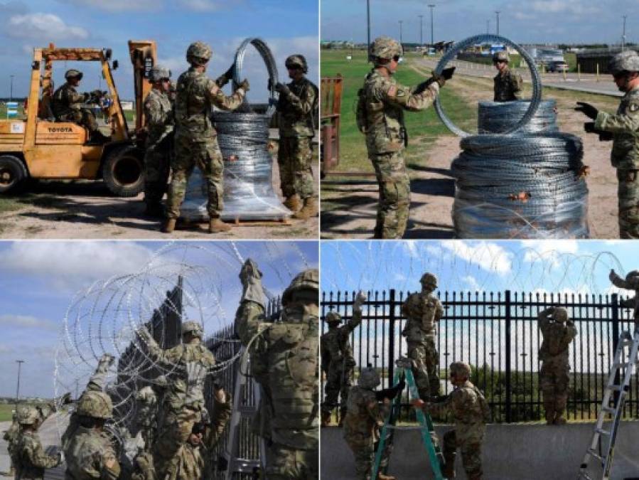 FOTOS: Momento en el que soldados aseguran frontera de Texas para evitar a la caravana migrante a Estados Unidos