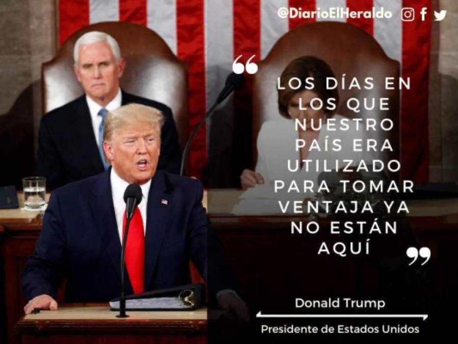 Las destacadas frases de Trump en su discurso del Estado de la Unión