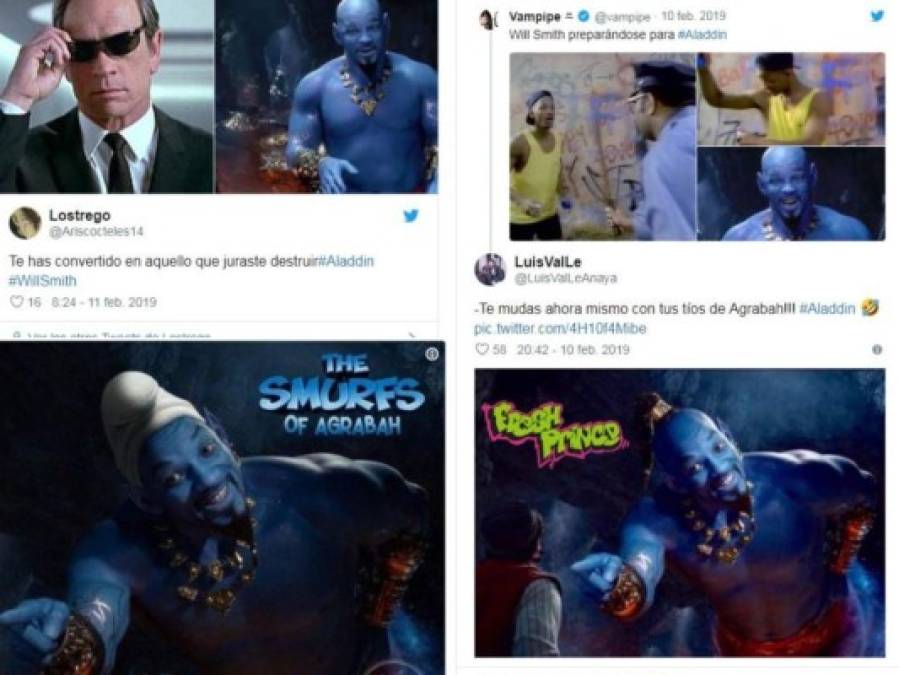 Los mejores memes sobre el aspecto de Will Smith como genio en Aladdin