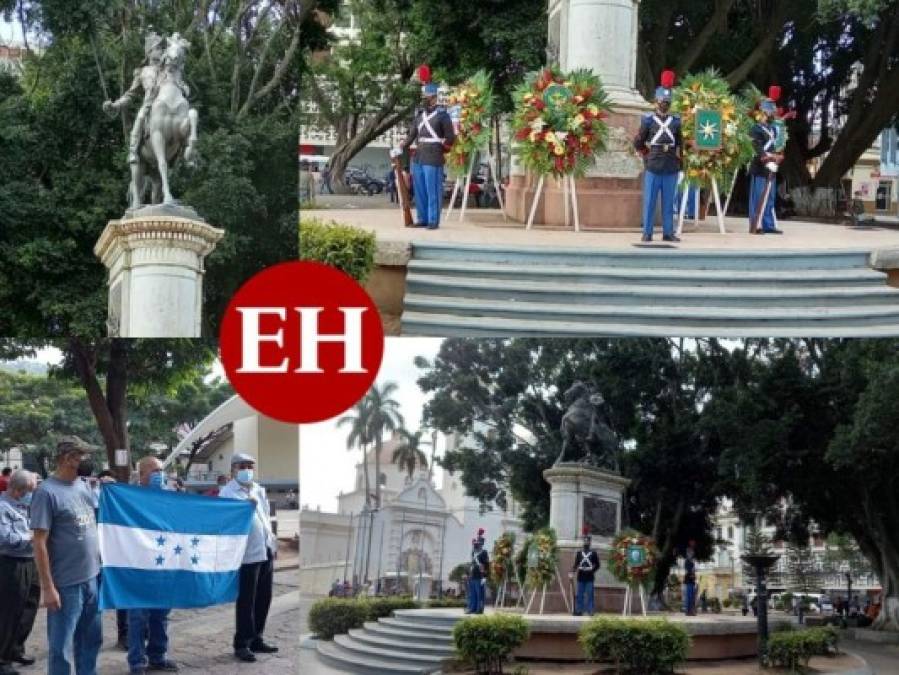 Rinden tributo al general Francisco Morazán en el parque Central de Tegucigalpa (FOTOS)