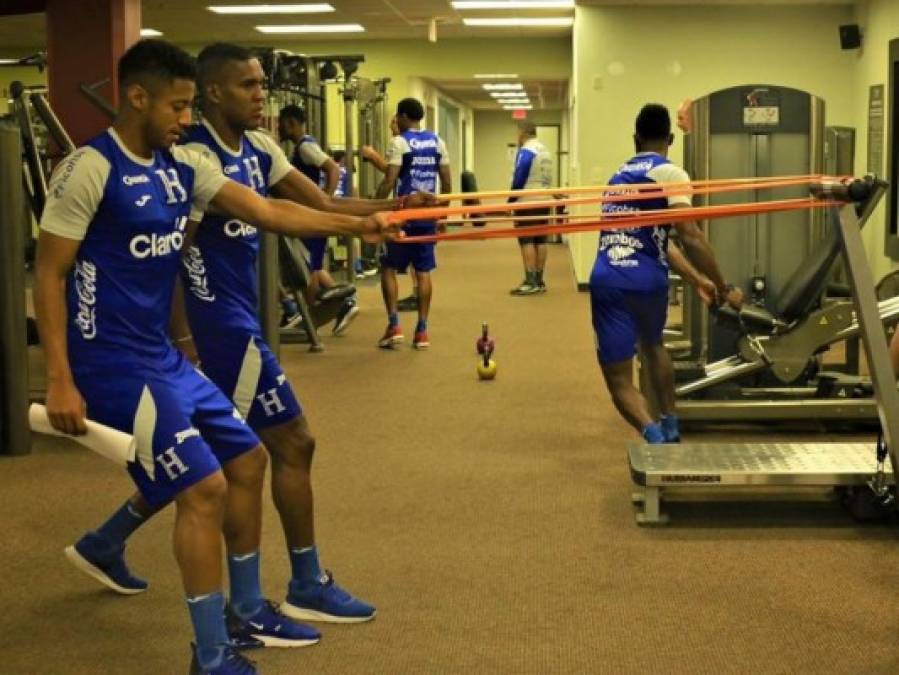 La Selección de Honduras hizo trabajo regenerativo y preventivo en gimnasio de Nueva Jersey previo al amistoso ante Ecuador