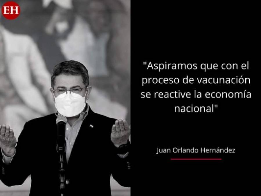 10 frases de JOH sobre vacunación contra el covid-19 en Honduras