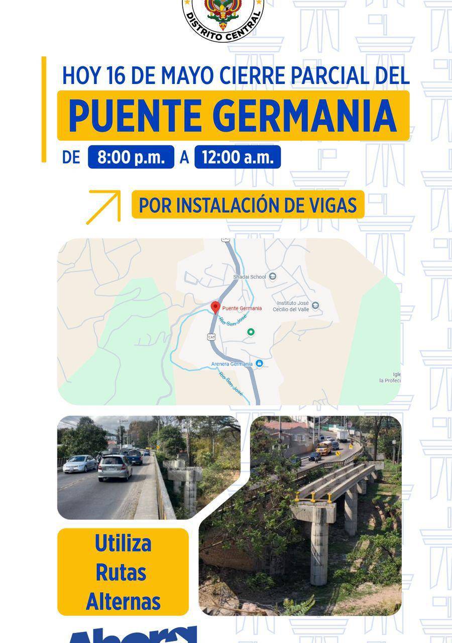 La municipalidad anunció que el cierre será por instalación de vigas.