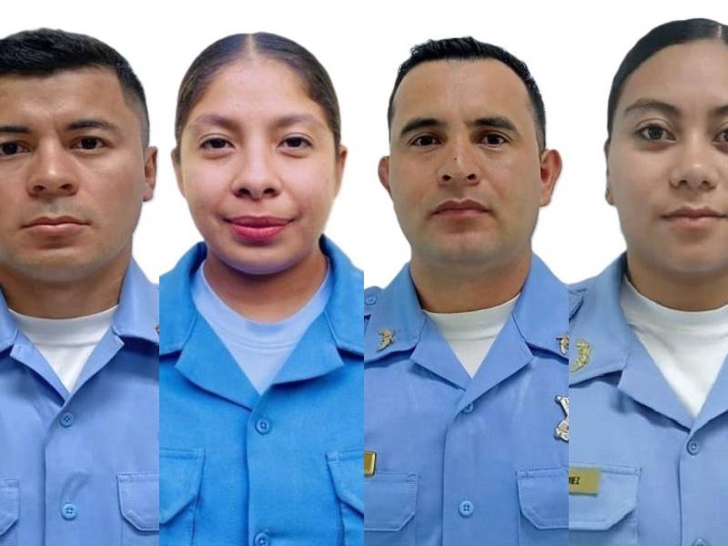 Los cuatro policías fallecidos en fatal accidente en Lempira.
