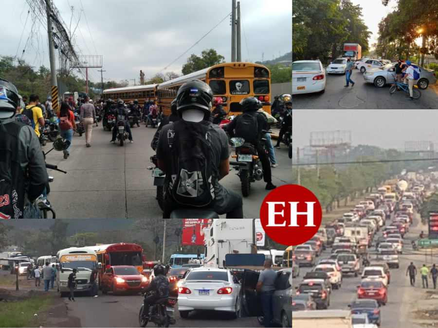 Largas filas, caminatas forzadas y pérdidas deja paro de transporte en varias zonas de Honduras