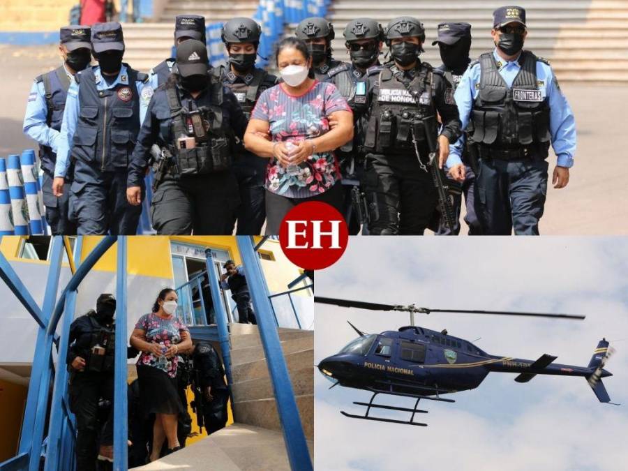 Las imágenes que dejó el traslado de la jefa narco Herlinda Bobadilla a la capital