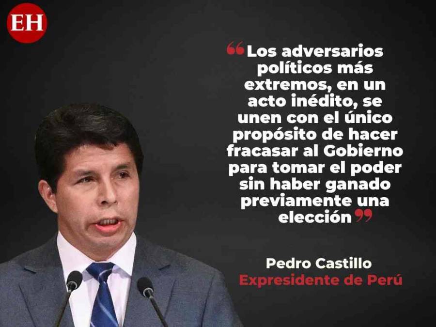 Frases de Pedro Castillo al anunciar disolución del Congreso Nacional y declarar estado de excepción en Perú