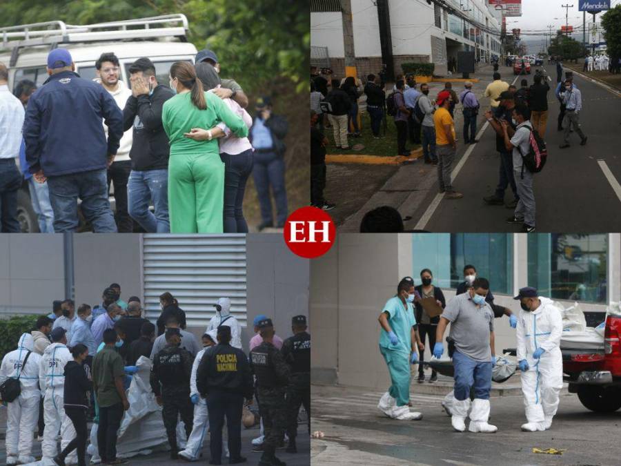 Las dramáticas imágenes que dejó la masacre de cuatro jóvenes afuera de discoteca del bulevar Morazán