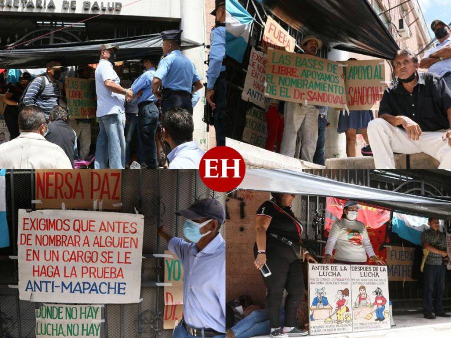 Bases de Libre de Choluteca protestan frente a la Sesal exigiendo nombramientos