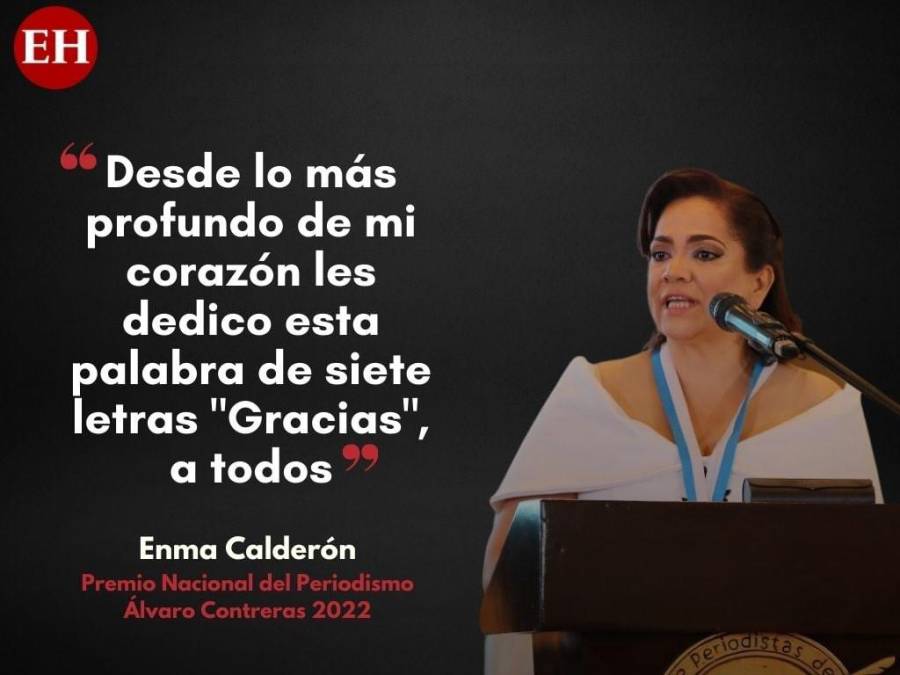 Las frases de la periodista Enma Calderón al recibir el premio “Álvaro Contreras”