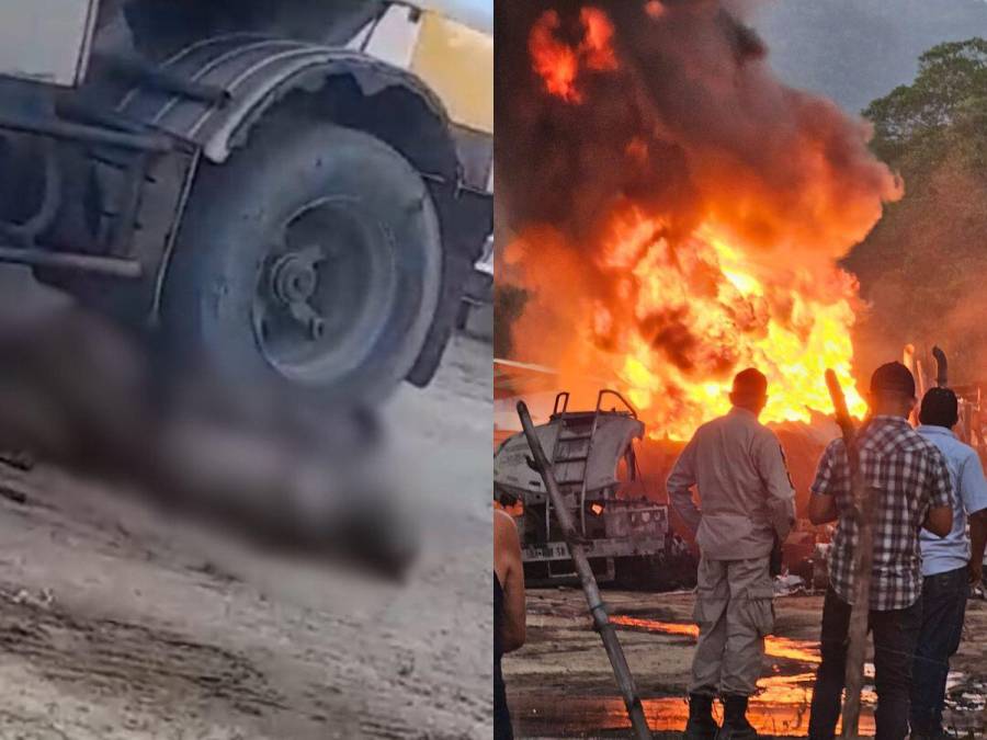 Imágenes de explosión de cisternas de combustible en San Pedro Sula