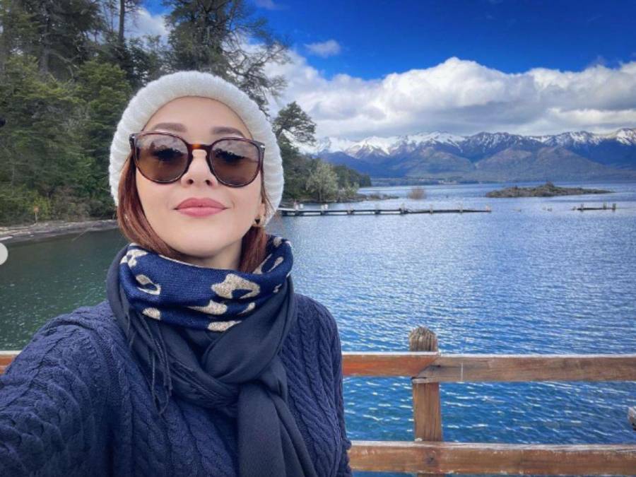Viviendo el frío: Jennifer Aplicano disfruta de su estancia en Argentina
