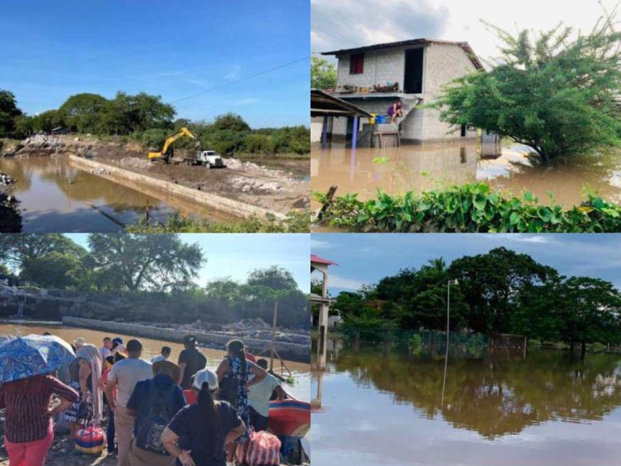Nuevamente desbordado el río Goascorán en Costa de los Amates: bordos de contención cedieron a la primera tormenta de septiembre