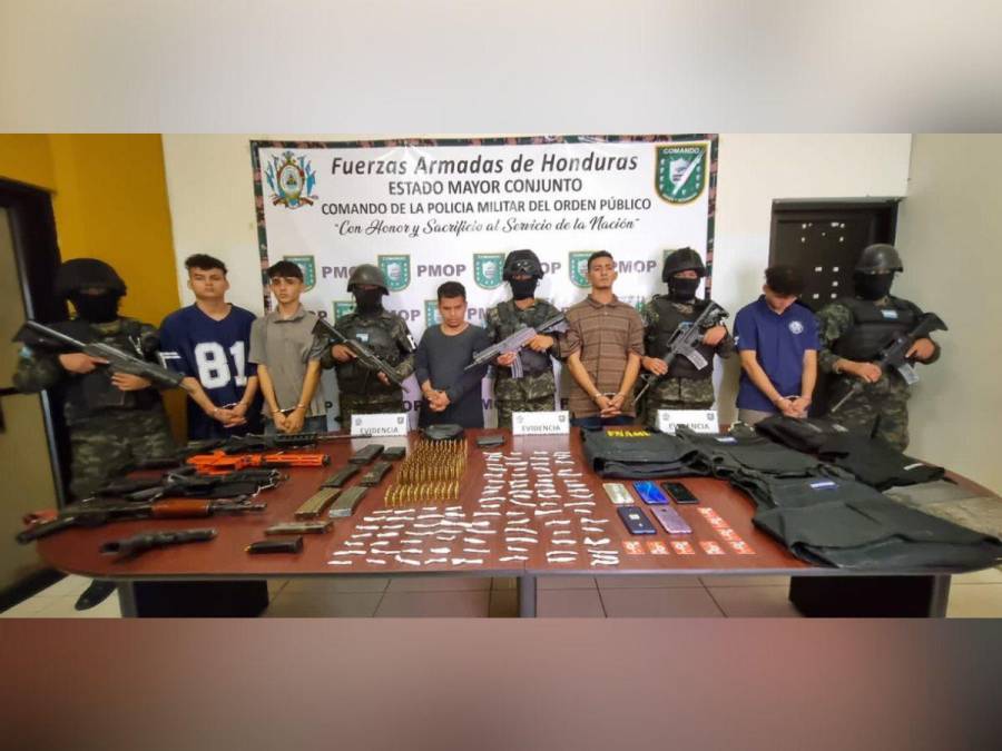 Capturan a cinco presuntos cabecillas de la Pandilla 18 en Chamelecón