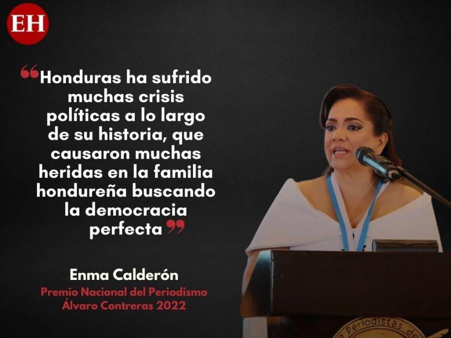 Las frases de la periodista Enma Calderón al recibir el premio “Álvaro Contreras”