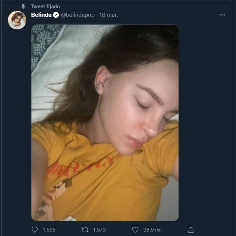 Belinda publica fotografía que tiene preocupados a sus fans