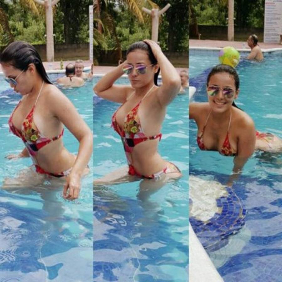 Elsa Oseguera se da un chapuzón en Tela