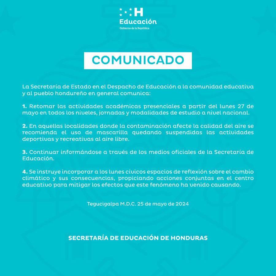 Autoridades de Educación anuncian retorno a clases tras Semana del Estudiante