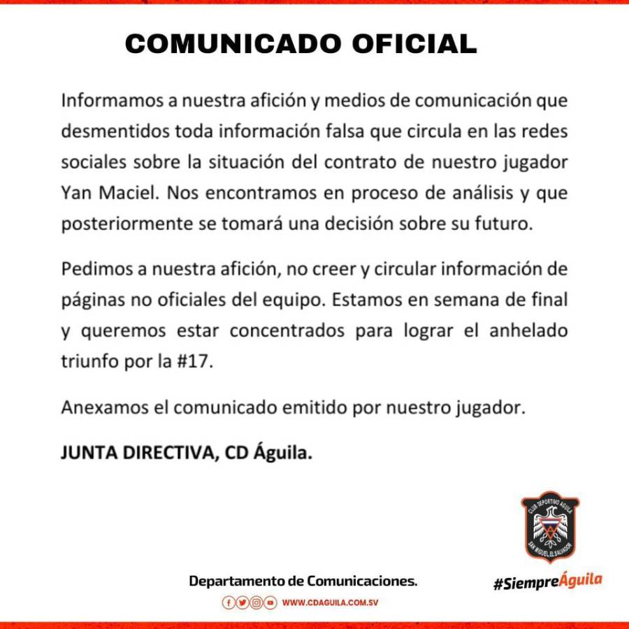 El club desmintió la información.