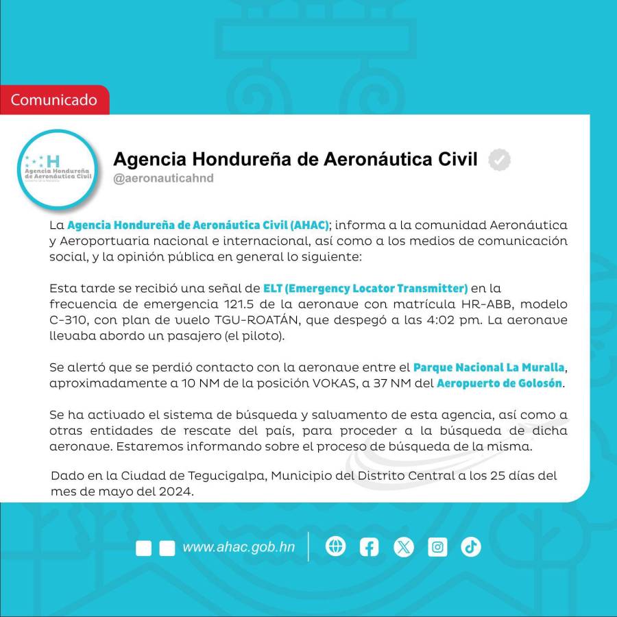 Avioneta de empresario Alan Flores emitió señal de emergencia antes de estrellarse en Yoro