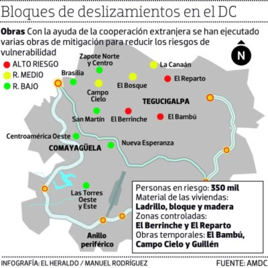 Bajo vigilancia más de 15 colonias debido a la saturación de suelos en Tegucigalpa, Honduras