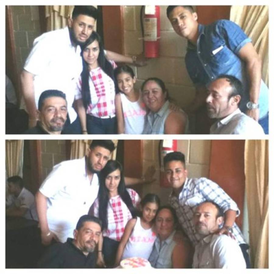 Kevin Solórzano al lado de su familia en un lugar de la Penitenciaria Nacional.