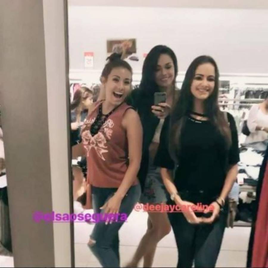 Las hondureñas Sirey Moran, Elsa Oseguera y Deejay Carolina se reunieron en Dallas, Texas, hasta fueron de compras juntas. Foto: Instagram