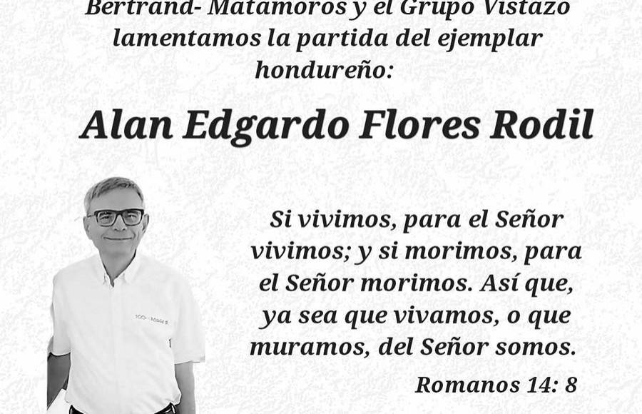 Empresa privada lamenta trágica muerte del empresario Alan Flores, presidente de Grupo Flores