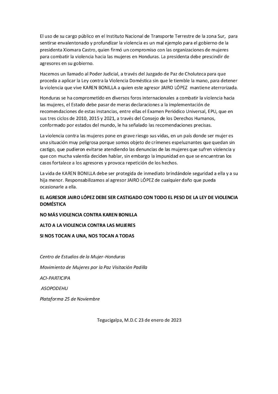 Denuncian a delegado de Transporte Terrestre por violencia doméstica contra su esposa