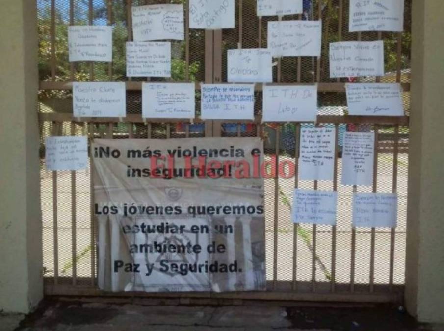 FOTOS: En paredes plasman el amor que sentían por maestro asesinado en el Técnico Honduras
