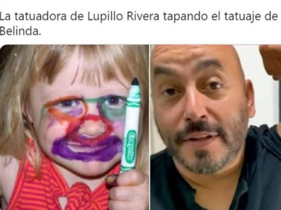 FOTOS: Los mejores memes de Lupillo Rivera y su tatuaje para cubrir el rostro de Belinda