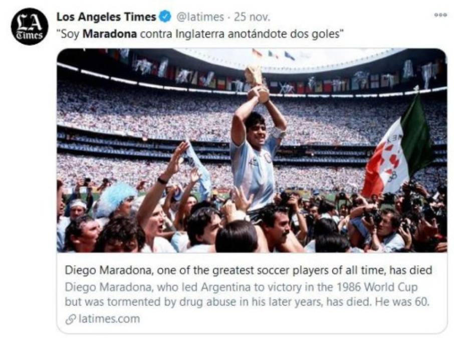 Así informó el mundo la muerte del astro del fútbol Maradona (FOTOS)