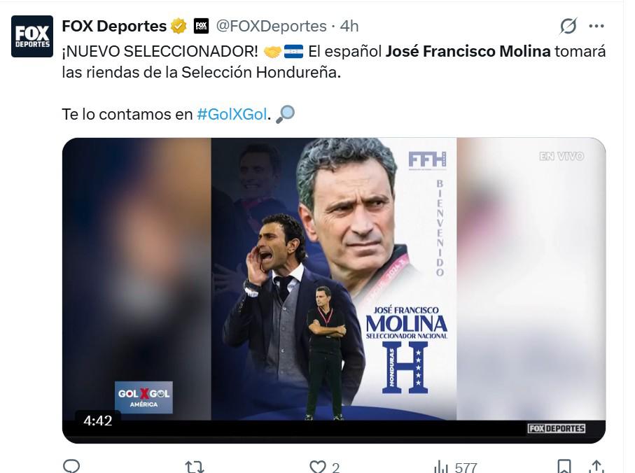 Lo que dicen los medios internaciones sobre contración de José Molina por Honduras