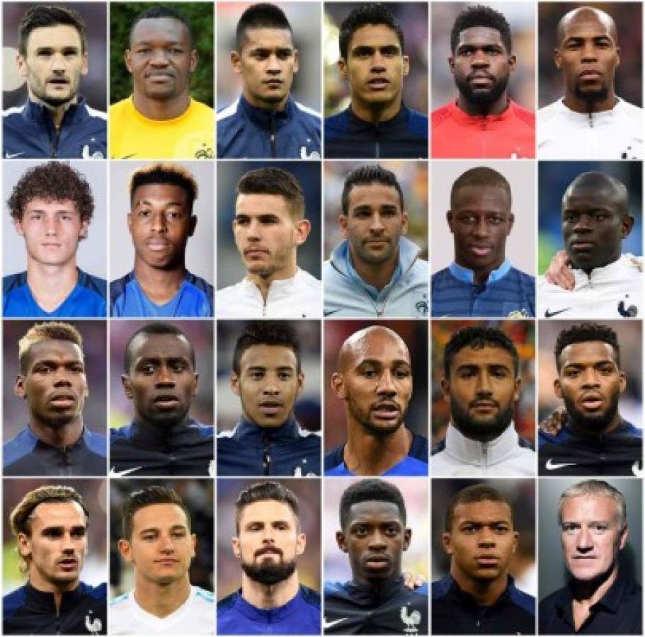 Los rostros de los jugadores de Francia que estarán en Rusia 2018. (AFP)