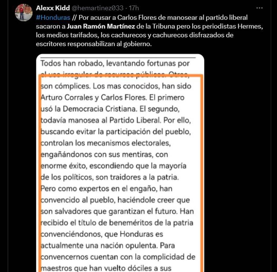 La Democracia Cristiana se solidariza con columnista Juan Ramón Martínez