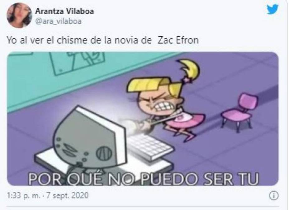 Los memes que desató el noviazgo de Zac Efron con una mesera