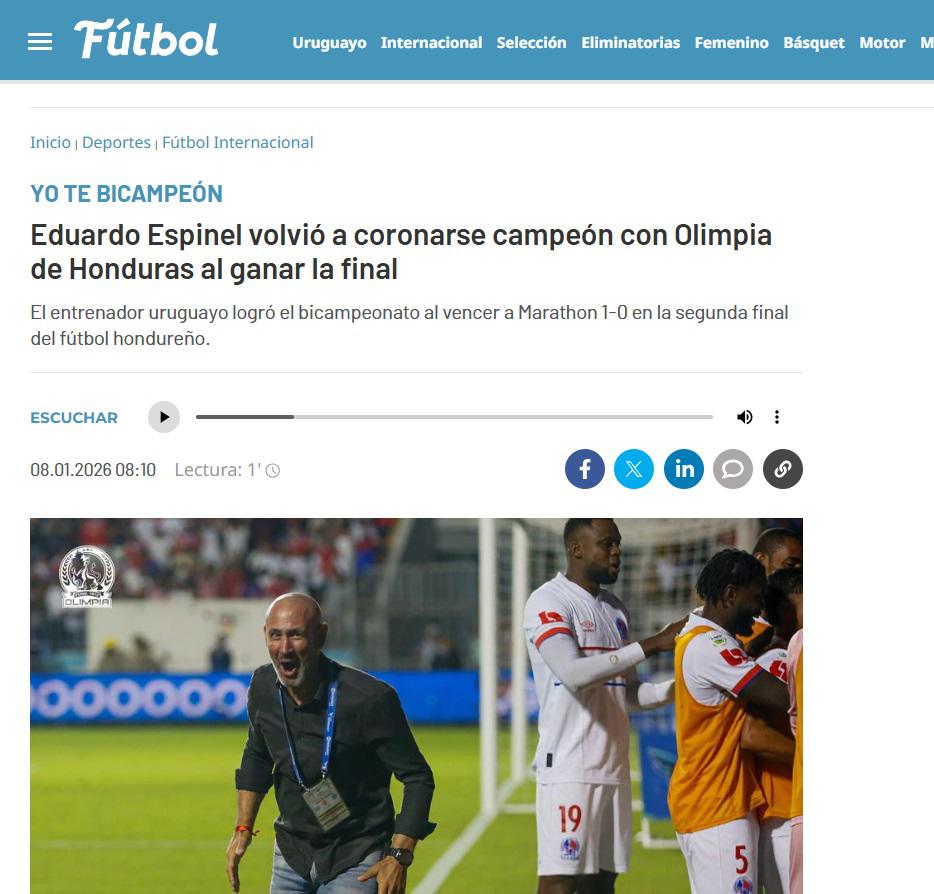 Lo que dicen los medios internacionales sobre título 40 del Olimpia