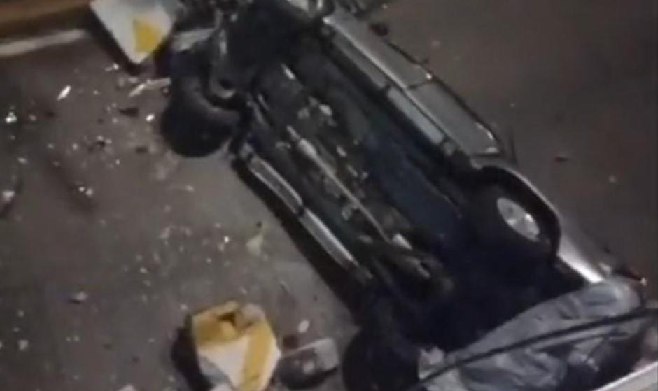 Las imágenes del accidente del pick-up que volcó en el túnel del bulevar Suyapa