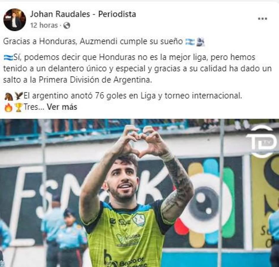 Lo que dicen periodistas y medios argentinos tras fichaje de Agustín Auzmendi por Godoy Cruz