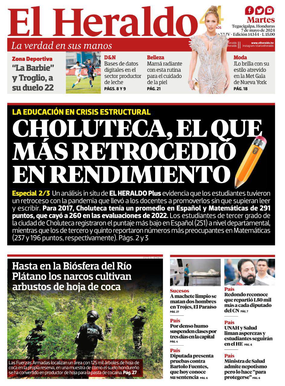 Choluteca, el que más retrocedió en rendimiento