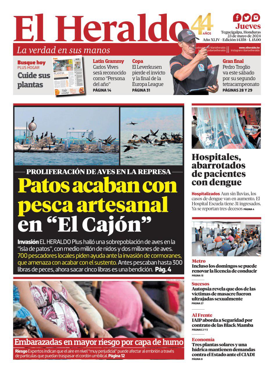 Patos acaban con pesca artesanal en “El Cajón”
