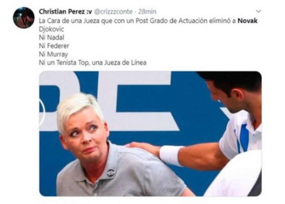 Memes se burlan de la eliminación de Djokovic por pelotazo contra una jueza