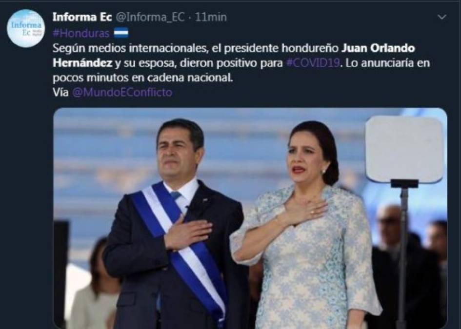 Así informaron medios internacionales que el presidente Hernández tiene covid-19