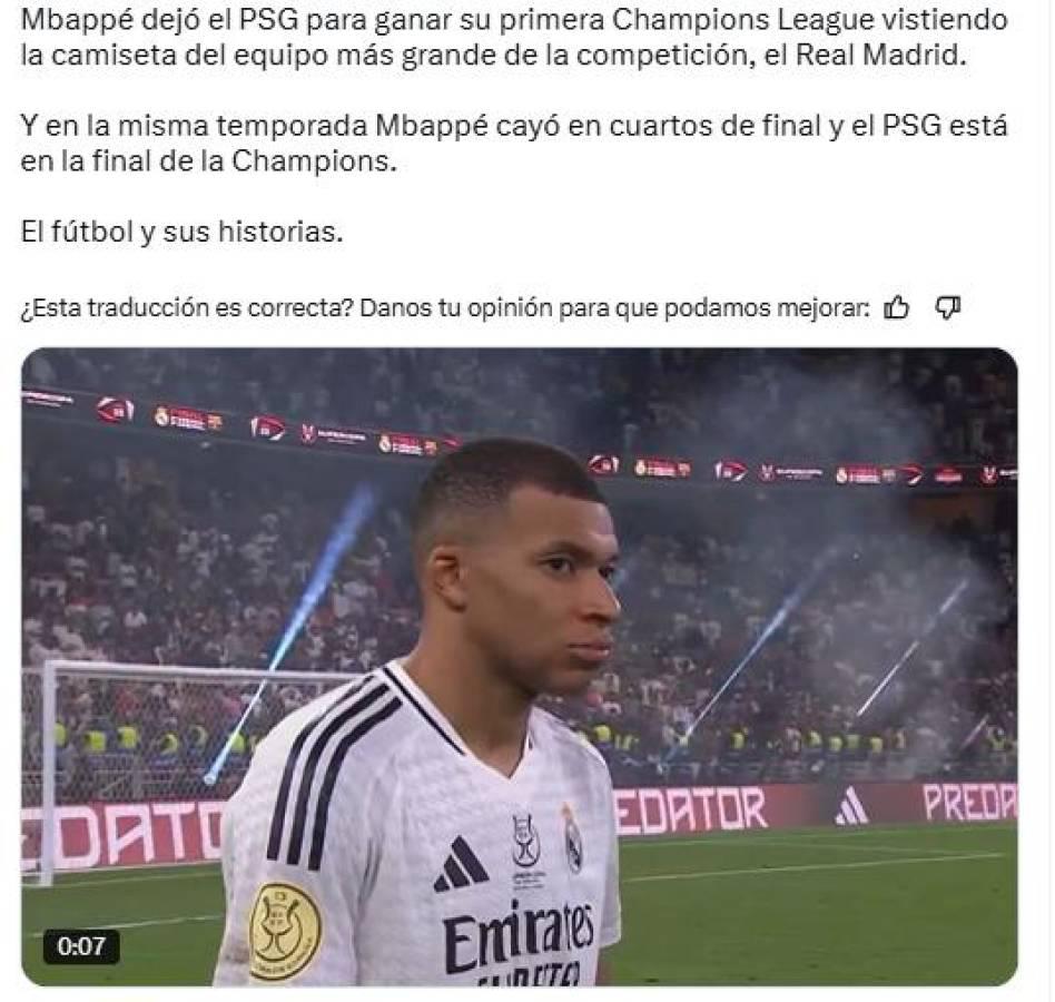 Burlas a Mbappé con divertidos memes luego de clasificación de PSG a la final de Champions