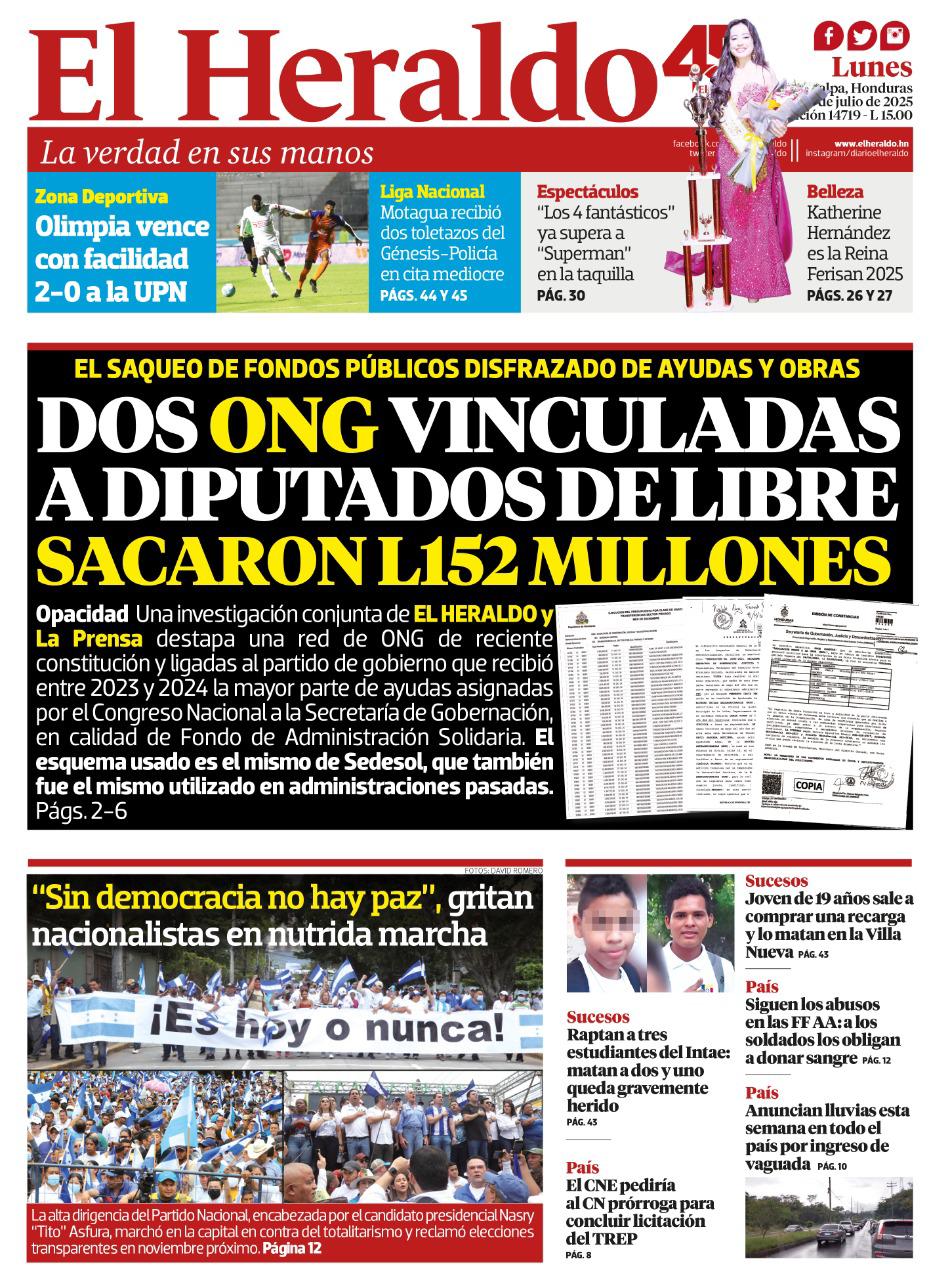 Dos ONG vinculadas a diputados de Libre sacaron L152 millones