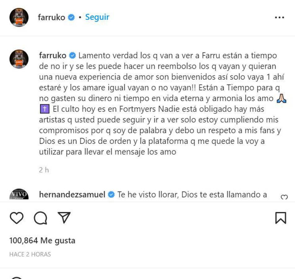 Farruko pide perdón por canciones y convierte sus conciertos en cultos