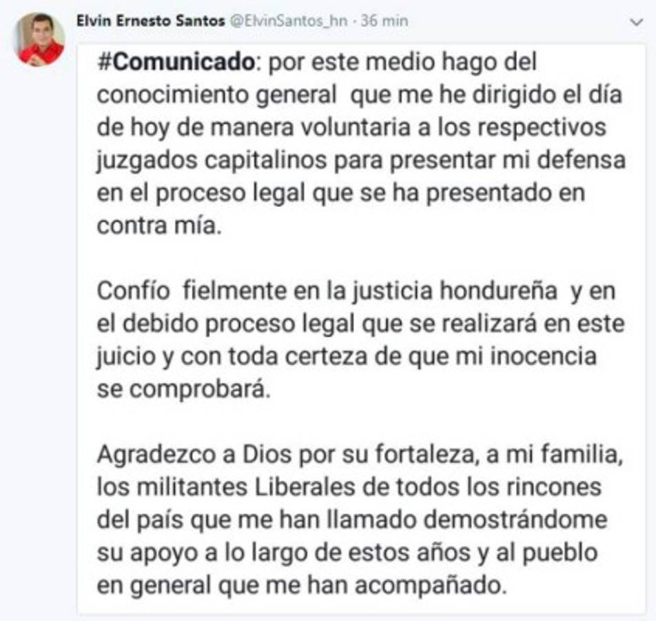Elvin Santos tras ser enviado a la cárcel por el caso Pandora: 'Mi inocencia se comprobará'